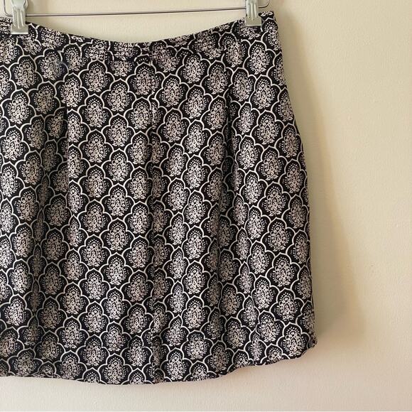 LOFT 6 mini skirt black white business casual floral professional work wear - Picture 6 of 8